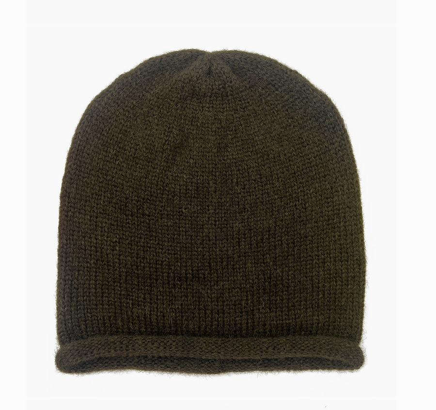 Moss Green Essential Knit Alpaca Beanie