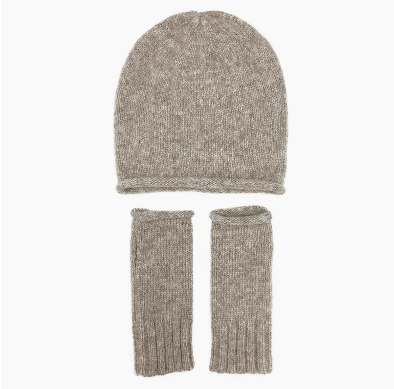 Beige Essential Knit Alpaca Beanie Hat
