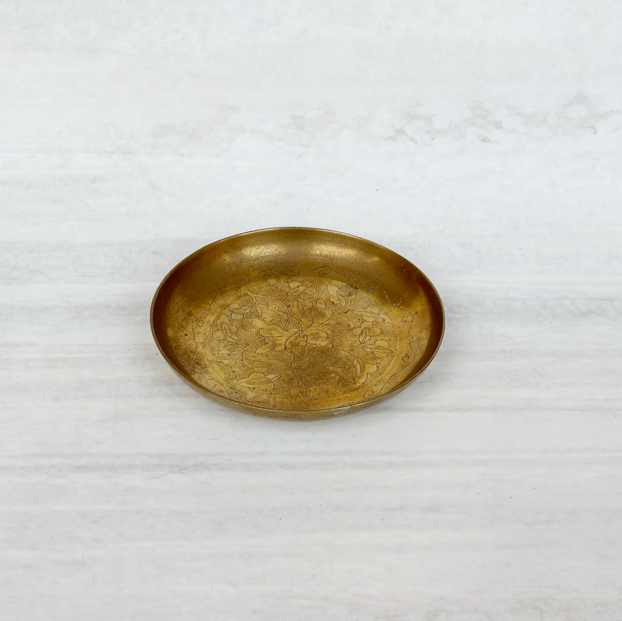 Vintage Brass Footed Tray