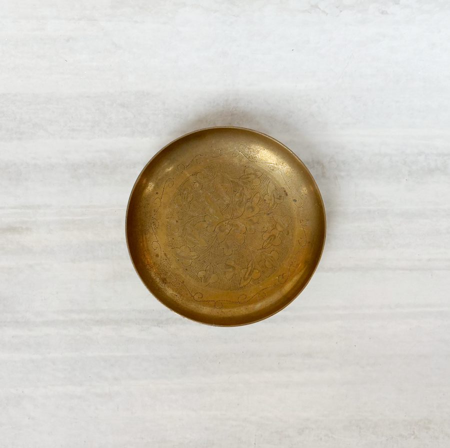 Vintage Brass Footed Tray