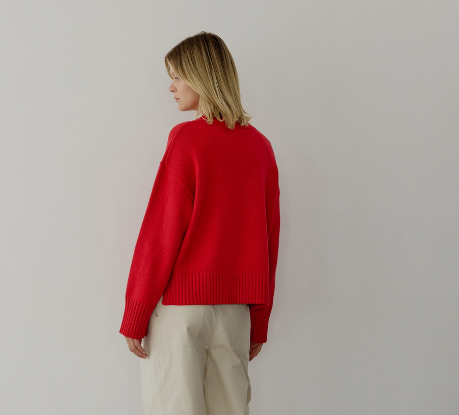 The Asher Sweater | Cherry Red