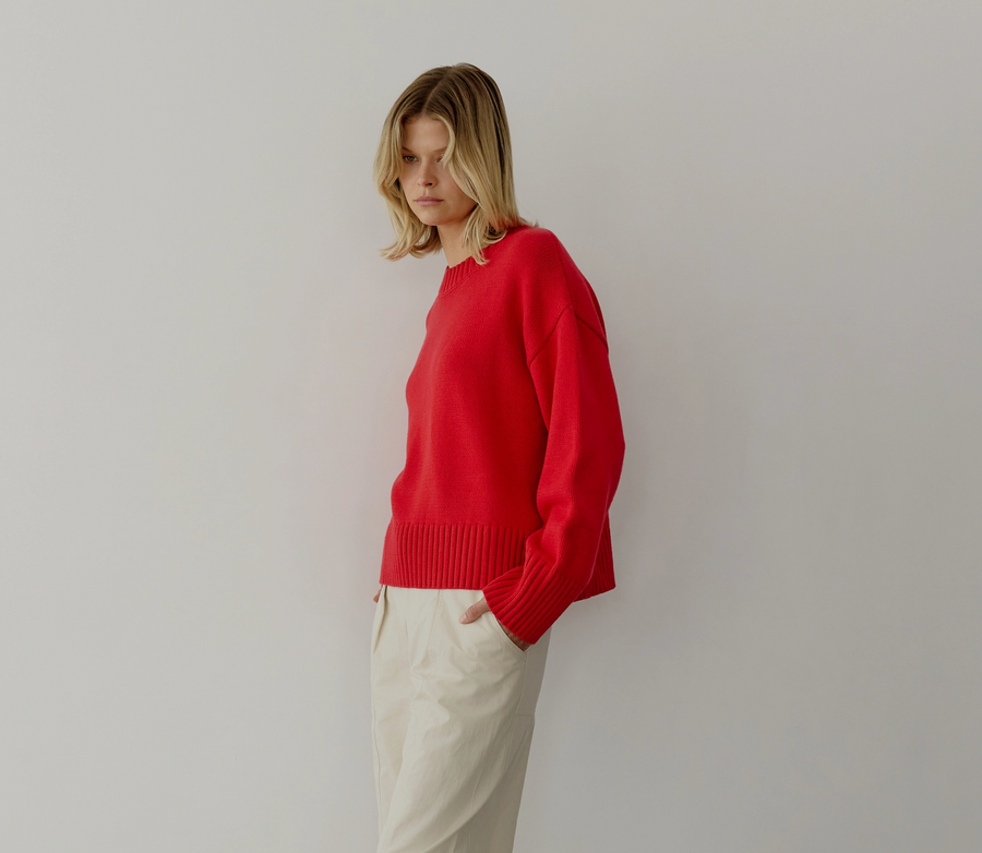 The Asher Sweater | Cherry Red