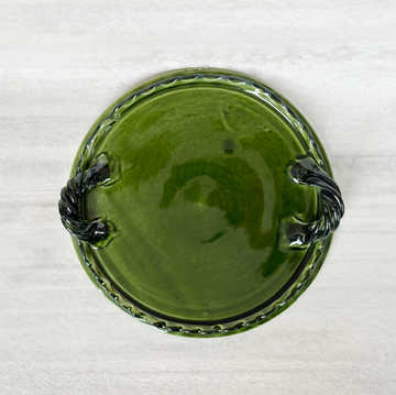 Vintage Green Rope Handle Tray / Large