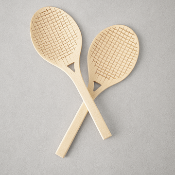 Beechwood Tennis Racket Salad Servers, Set of 2