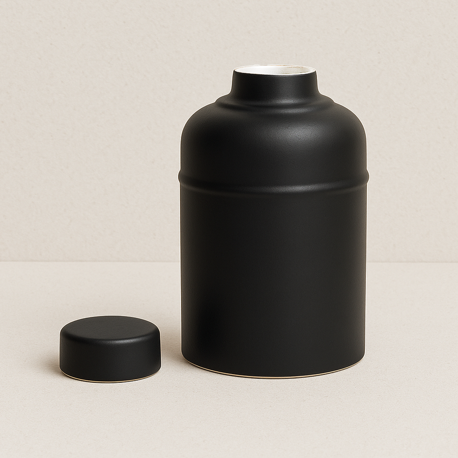 Black Ceramic Canister and Lid