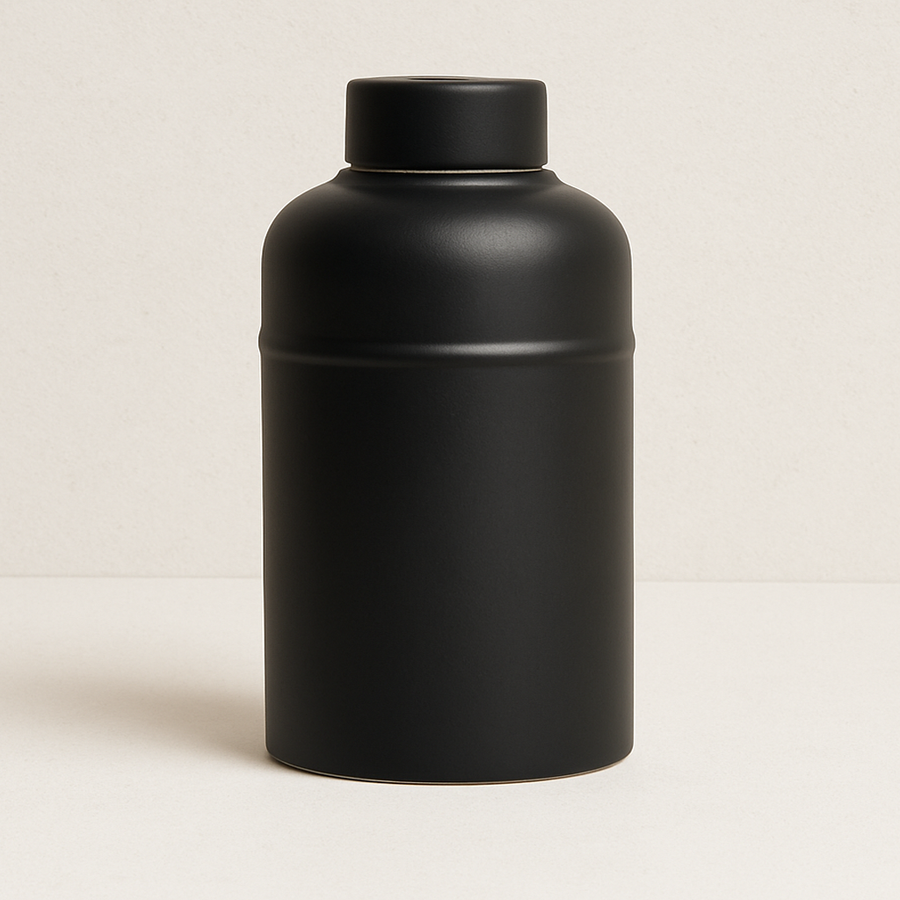 Black Ceramic Canister and Lid