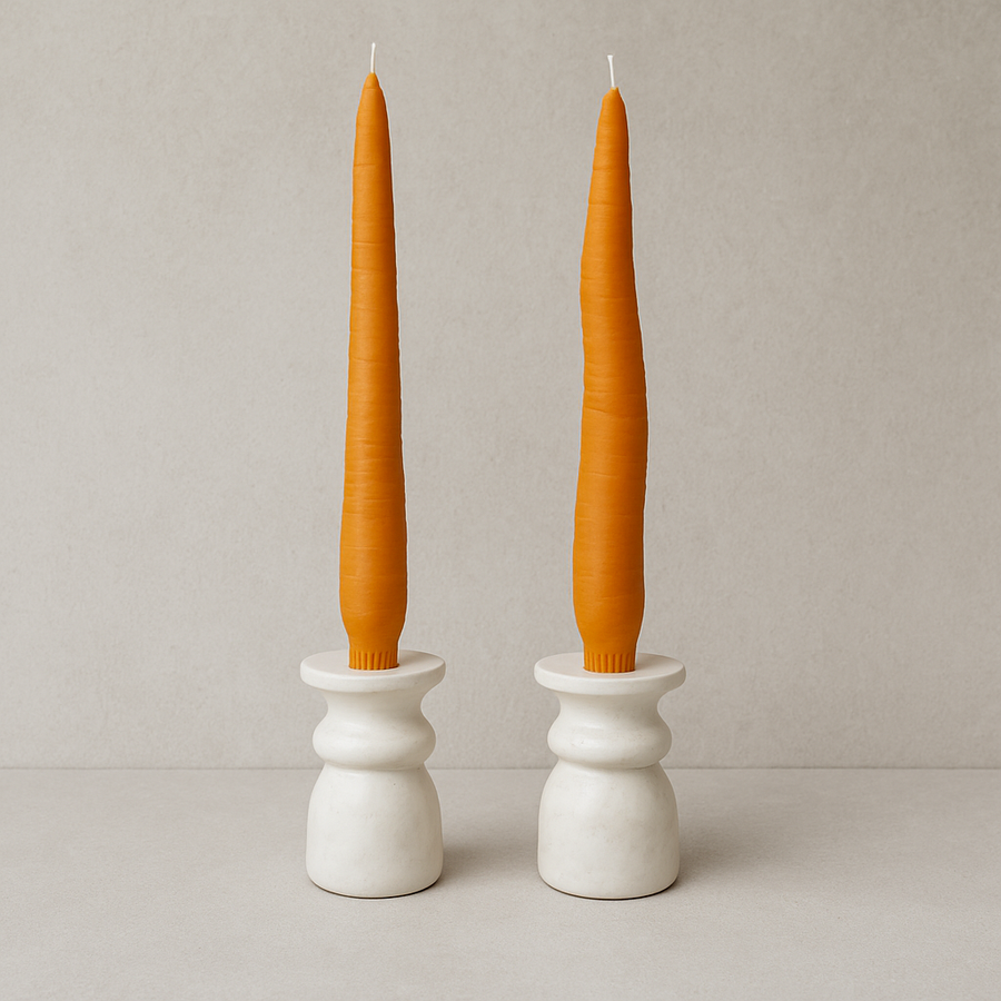 Beeswax Carrot Taper Candle
