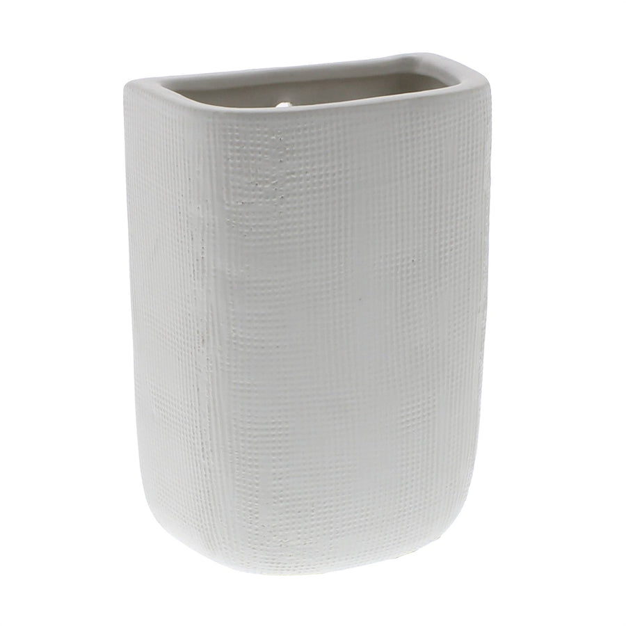 White Ceramic Wall Pocket