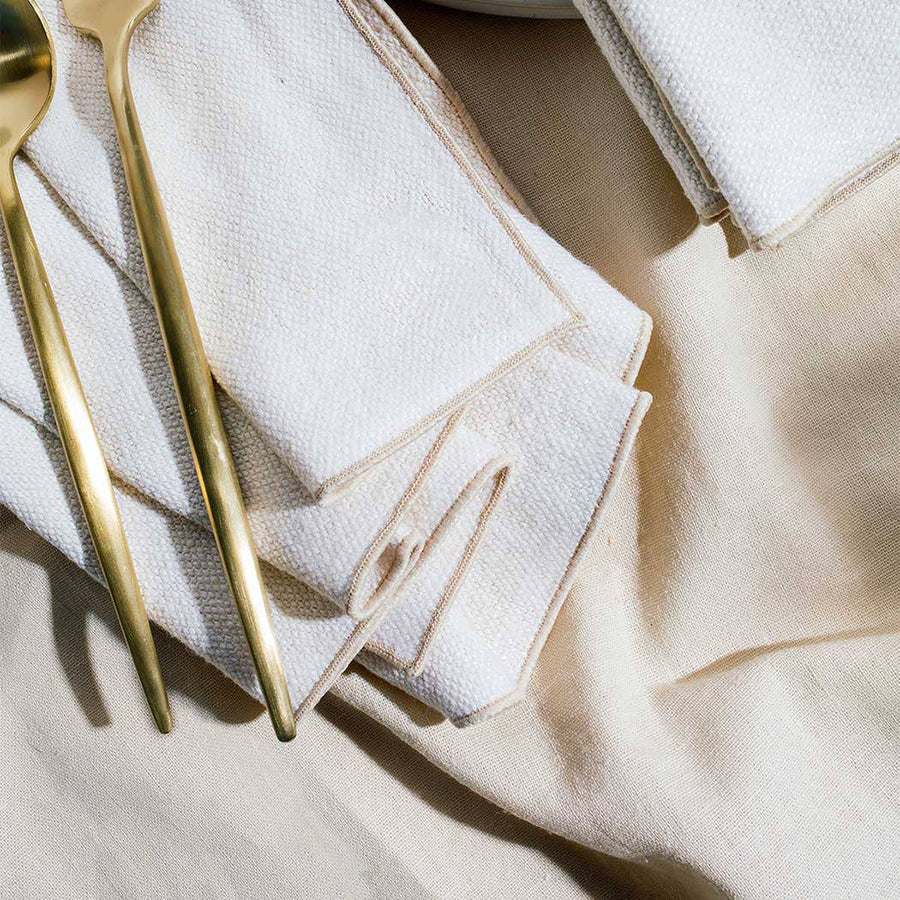 Atelier Saucier Cream Burlap / Crème Napkin Set of 4