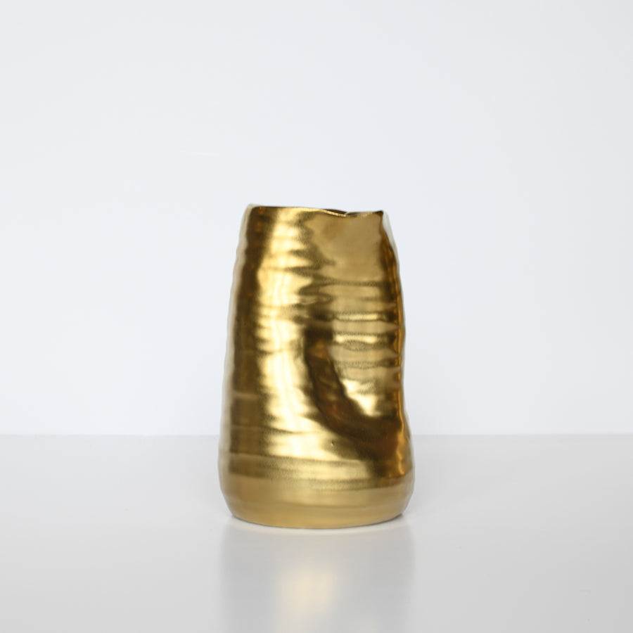 TEGAN CERAMIC VASE / GOLD