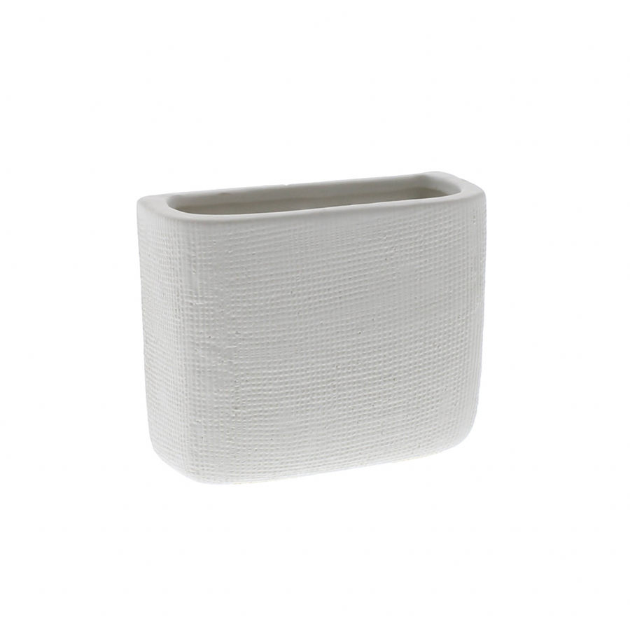 White Ceramic Wall Pocket