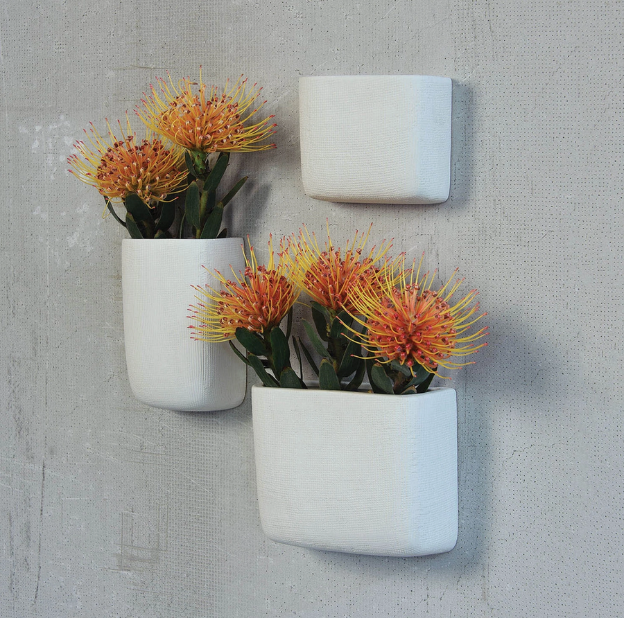 White Ceramic Wall Pocket
