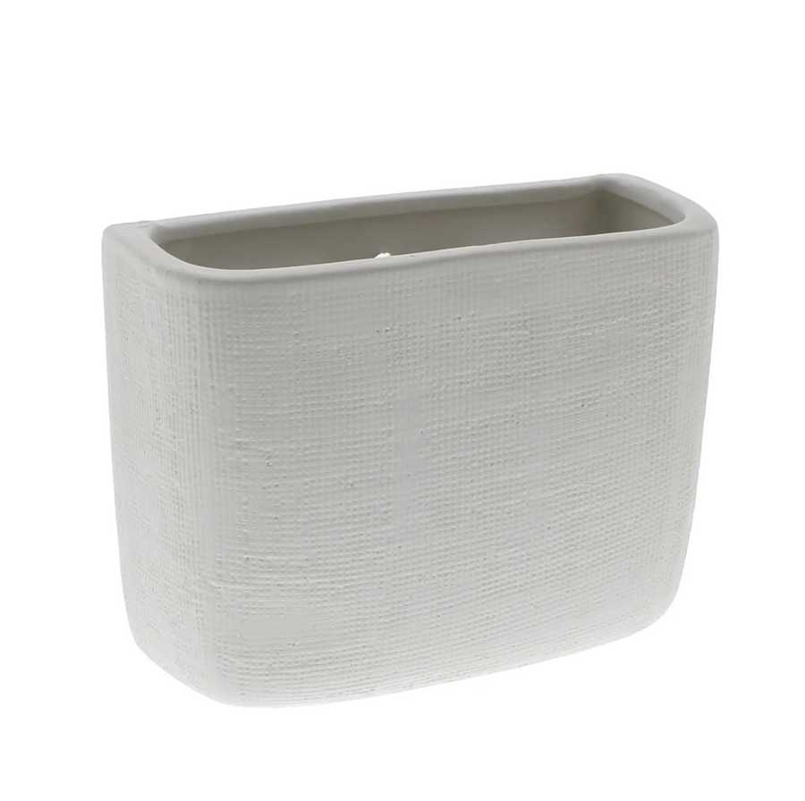 White Ceramic Wall Pocket
