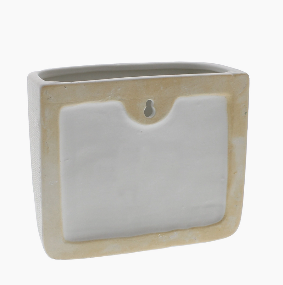 White Ceramic Wall Pocket