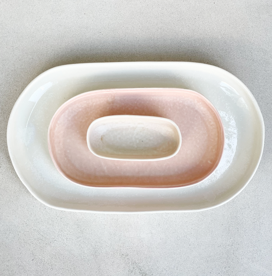 Lauren HB Oval Tray / Frost White