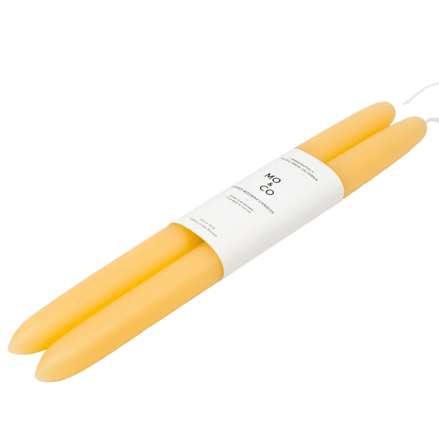 100% Beeswax Dipped Candles | Natural Gold