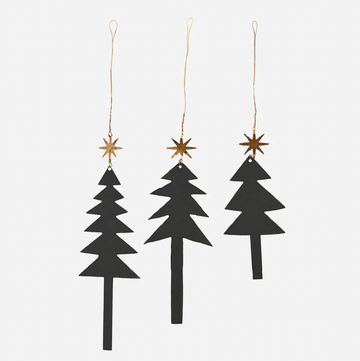 Black Tree Ornament / Set of 3