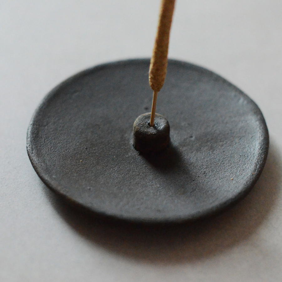 Raw Black Clay Incense Holder