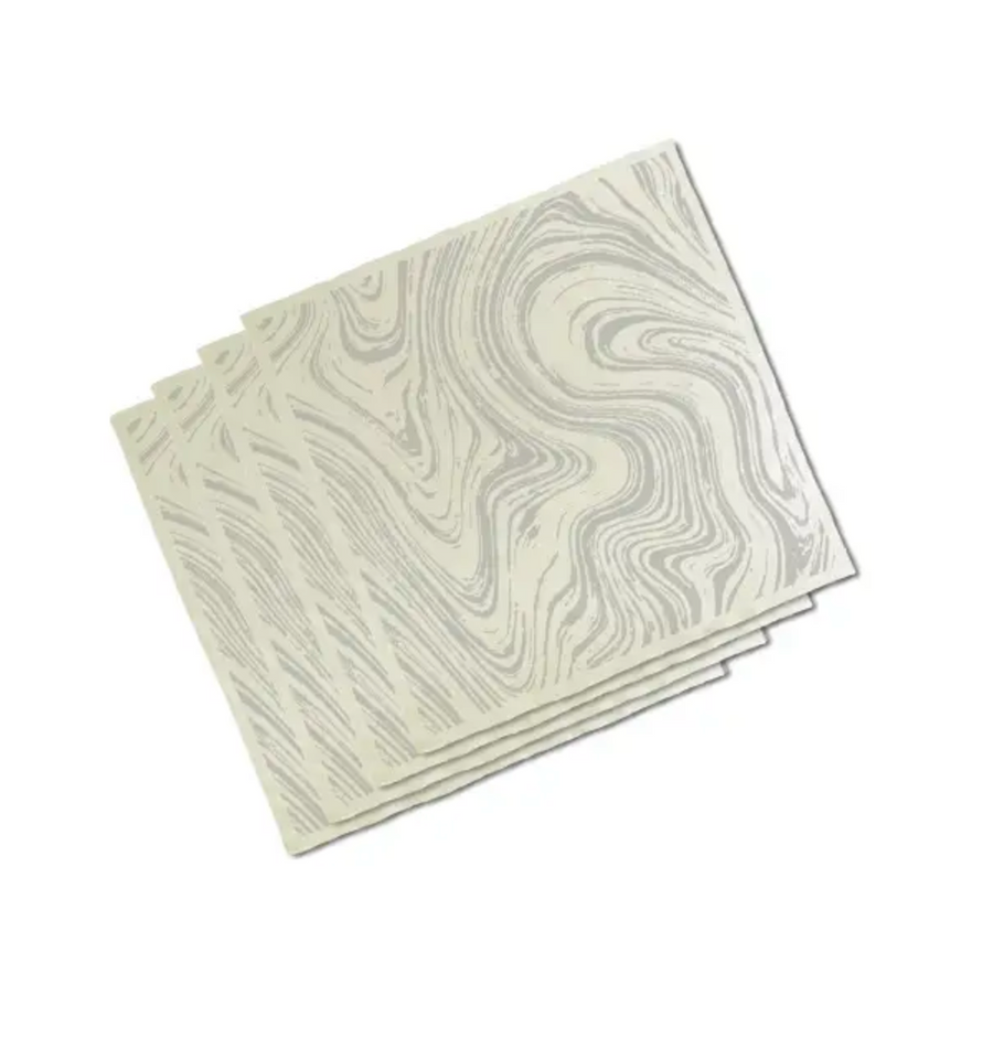Marble napkin set 4pcs - natural