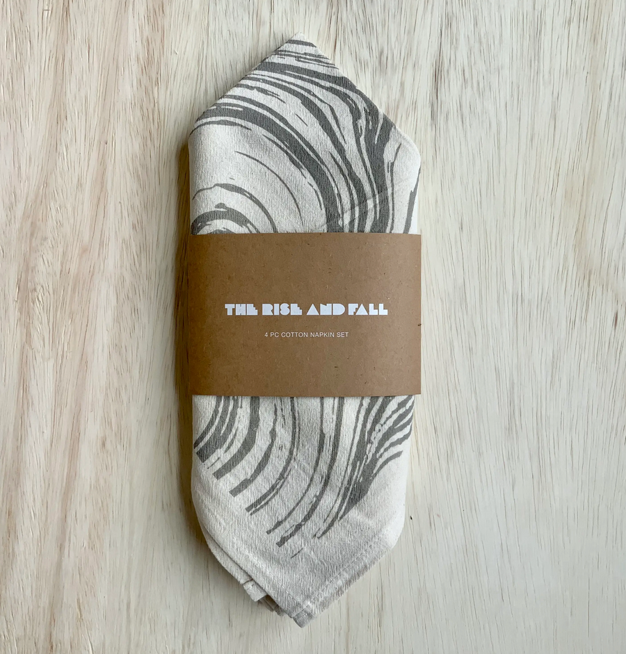 Marble napkin set 4pcs - natural