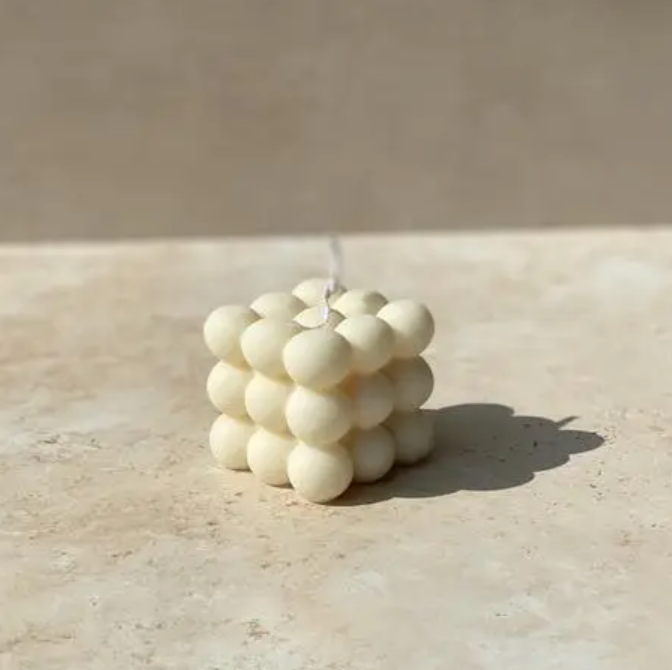 Cream Bubble Candle