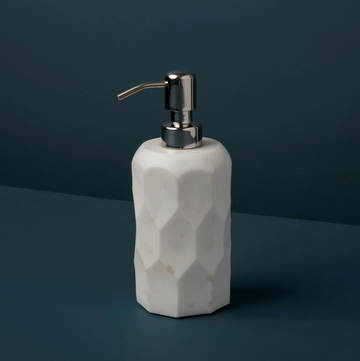 Faceted Marble Soap Dispenser