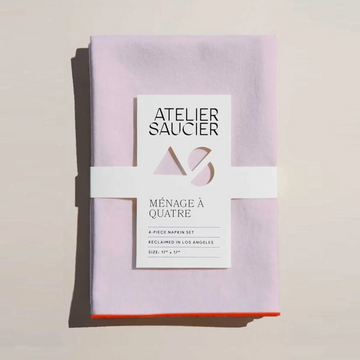Atelier Saucier Blush Linen Orange Napkin Set of 4