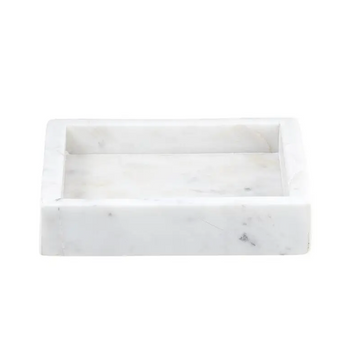 Square White Marble Tray