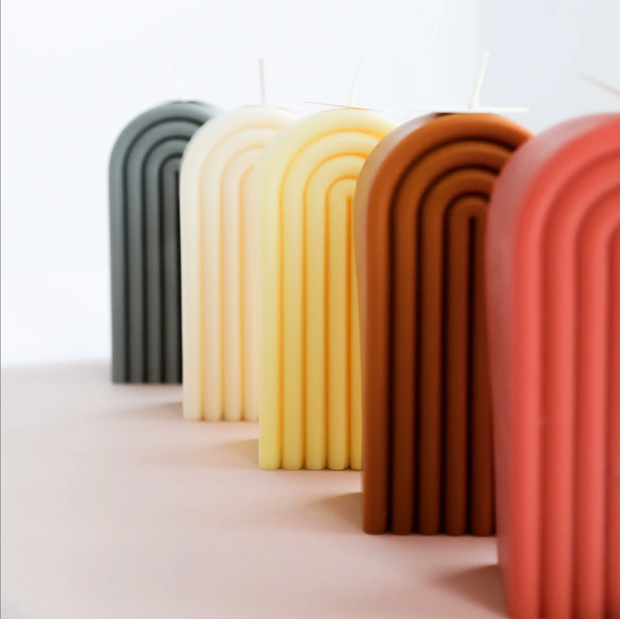 Tall Amber Arch Candle