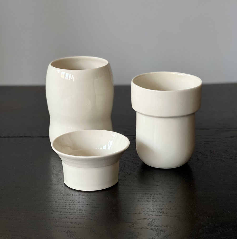 TQD PorcelainPlanter / Gloss Bone White W/Lip