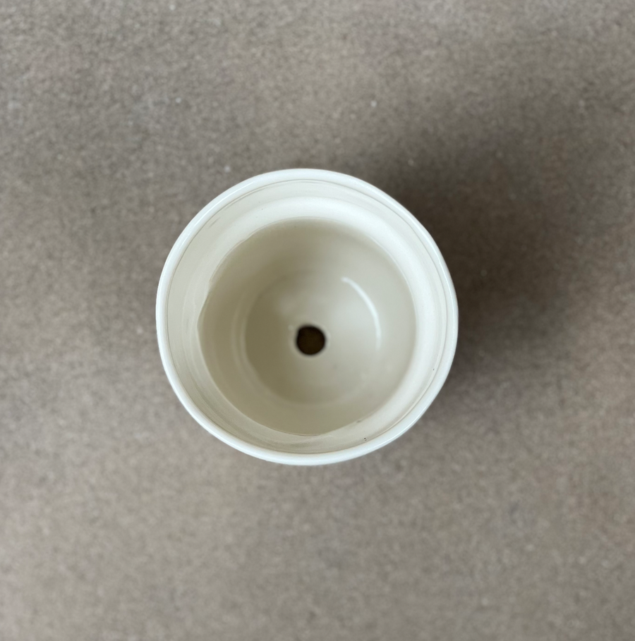 TQD PorcelainPlanter / Gloss Bone White W/Lip