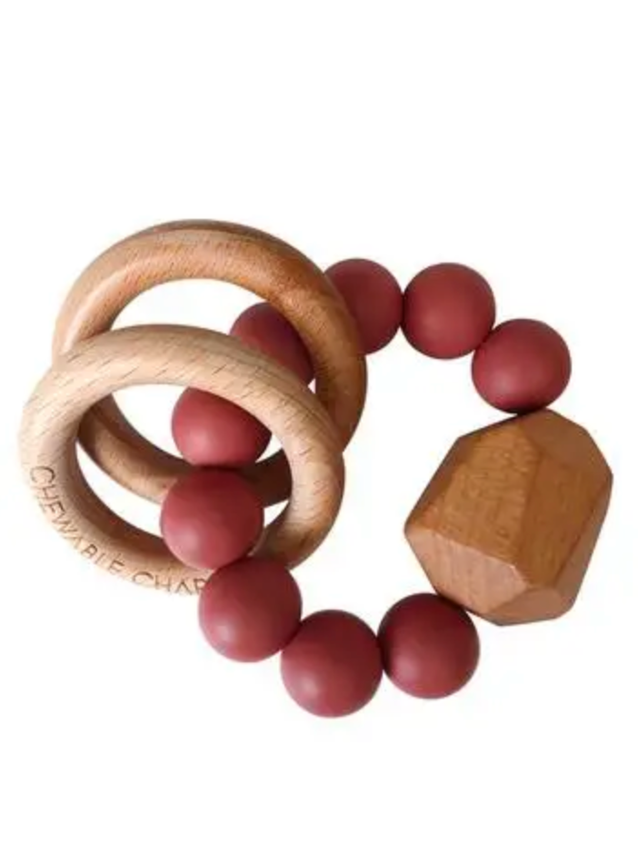 Hayes Silicone + Wood Teether / Dusty Cedarwood