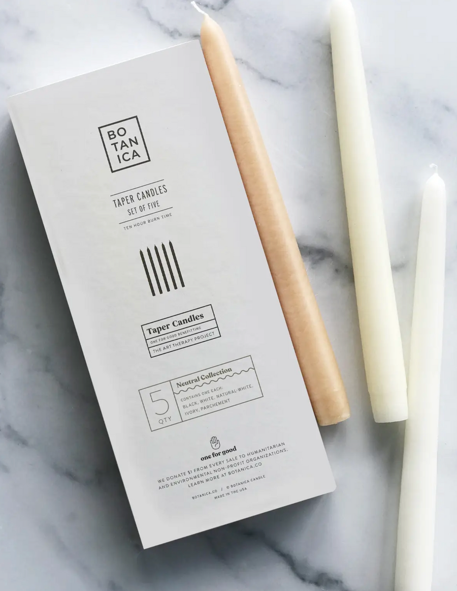 Neutral Taper Candles | Set of 5