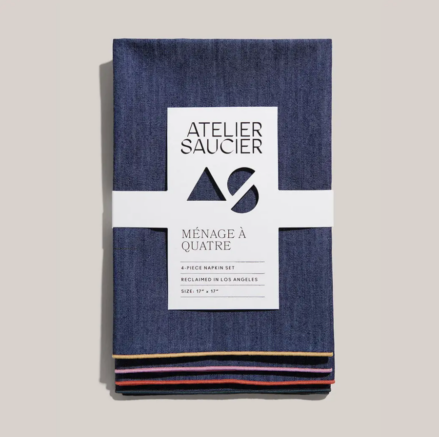 Atelier Saucier Rainbow Denim Napkin Set of 4