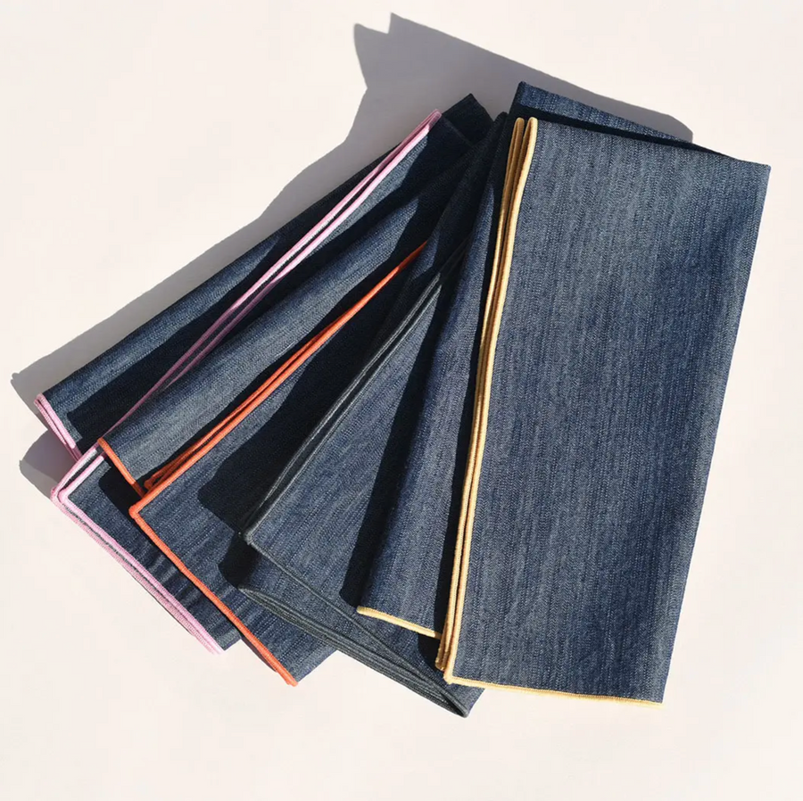 Atelier Saucier Rainbow Denim Napkin Set of 4