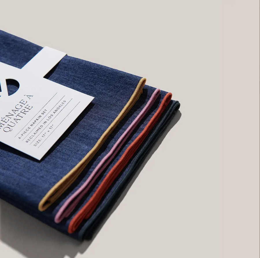 Atelier Saucier Rainbow Denim Napkin Set of 4