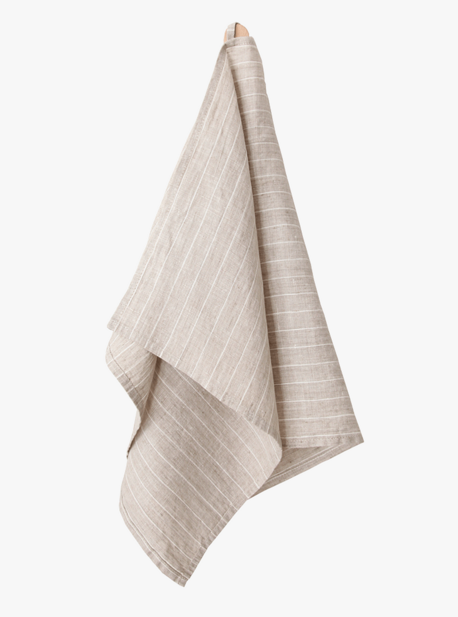 Linen Tea Towel / White Stripes