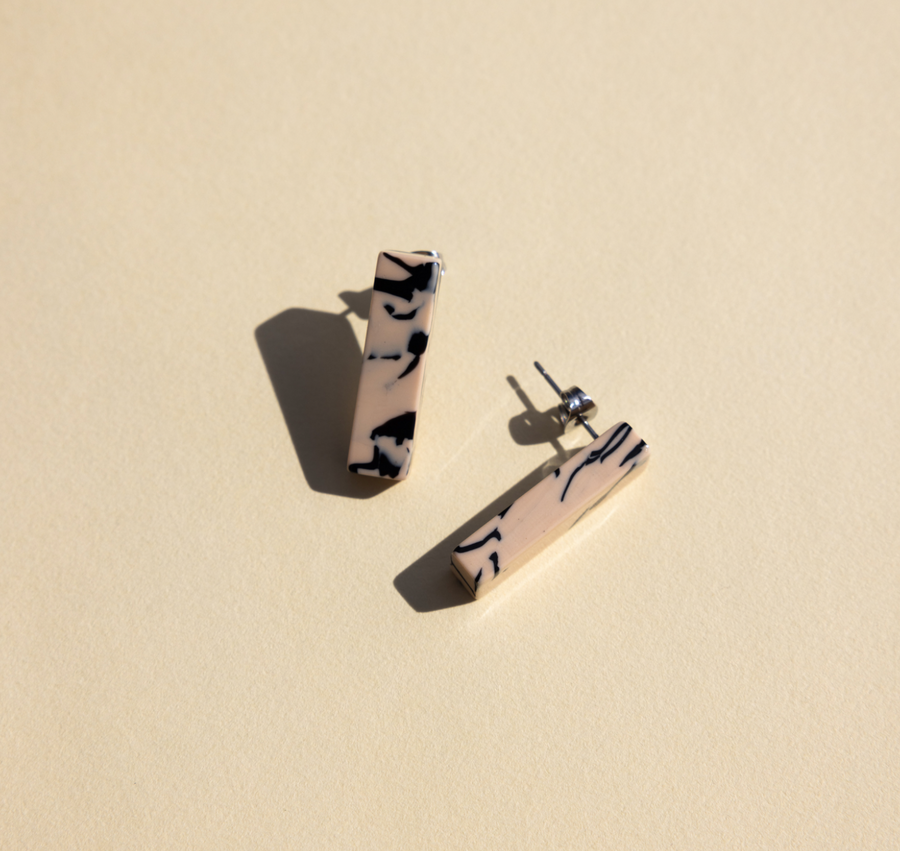 Ivy Studs In Marble