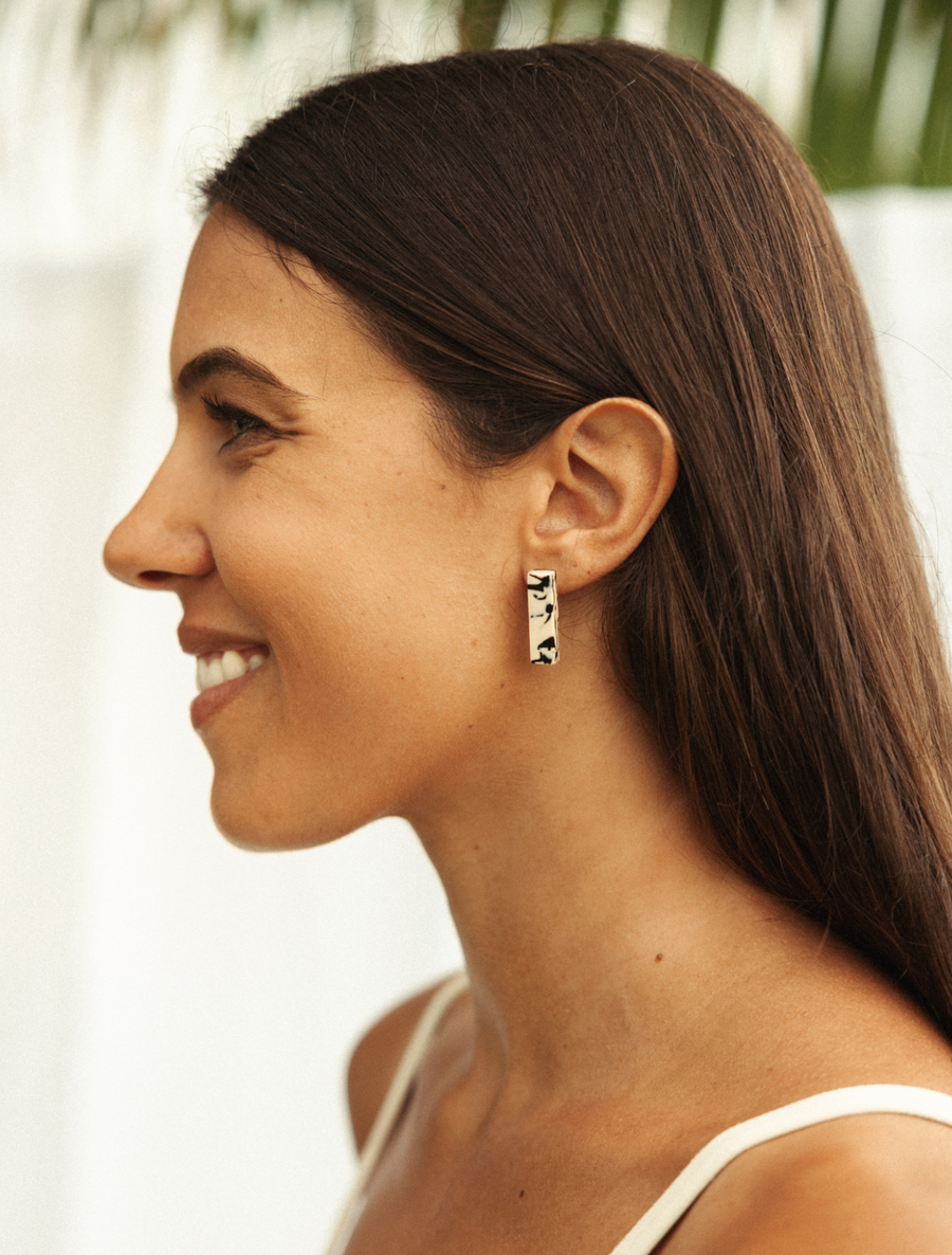 Ivy Studs In Marble