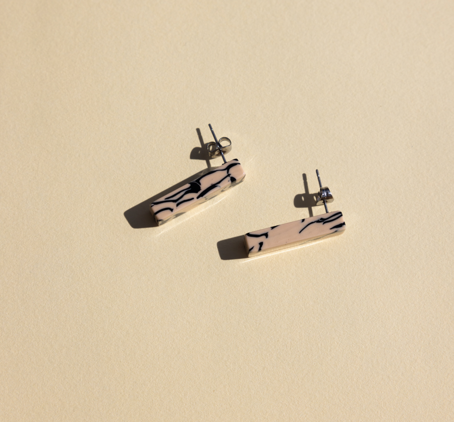 Ivy Studs In Marble