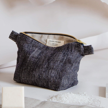 Herringbone Linen Cosmetics Bag