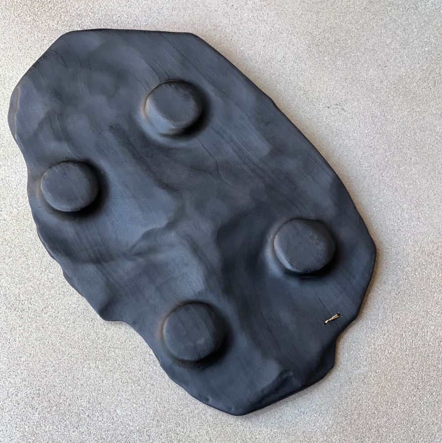 CN Charred Maple Oval Tray / Brass Dot