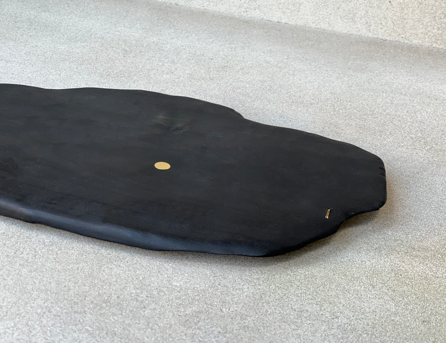 CN Charred Maple Oval Tray / Brass Dot