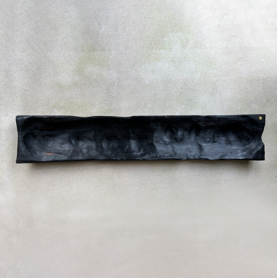 CN Tulip Wood Long Tray w/ Brass Dot Detail