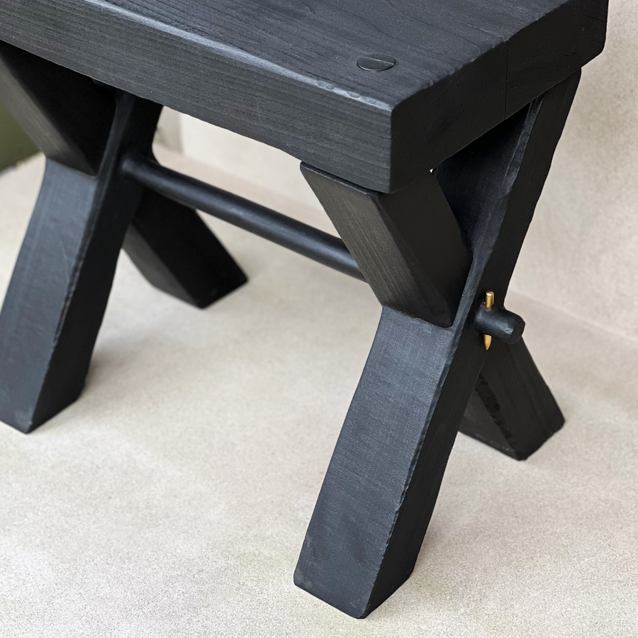 CN X Base Tulip Wood Side Table/Stool