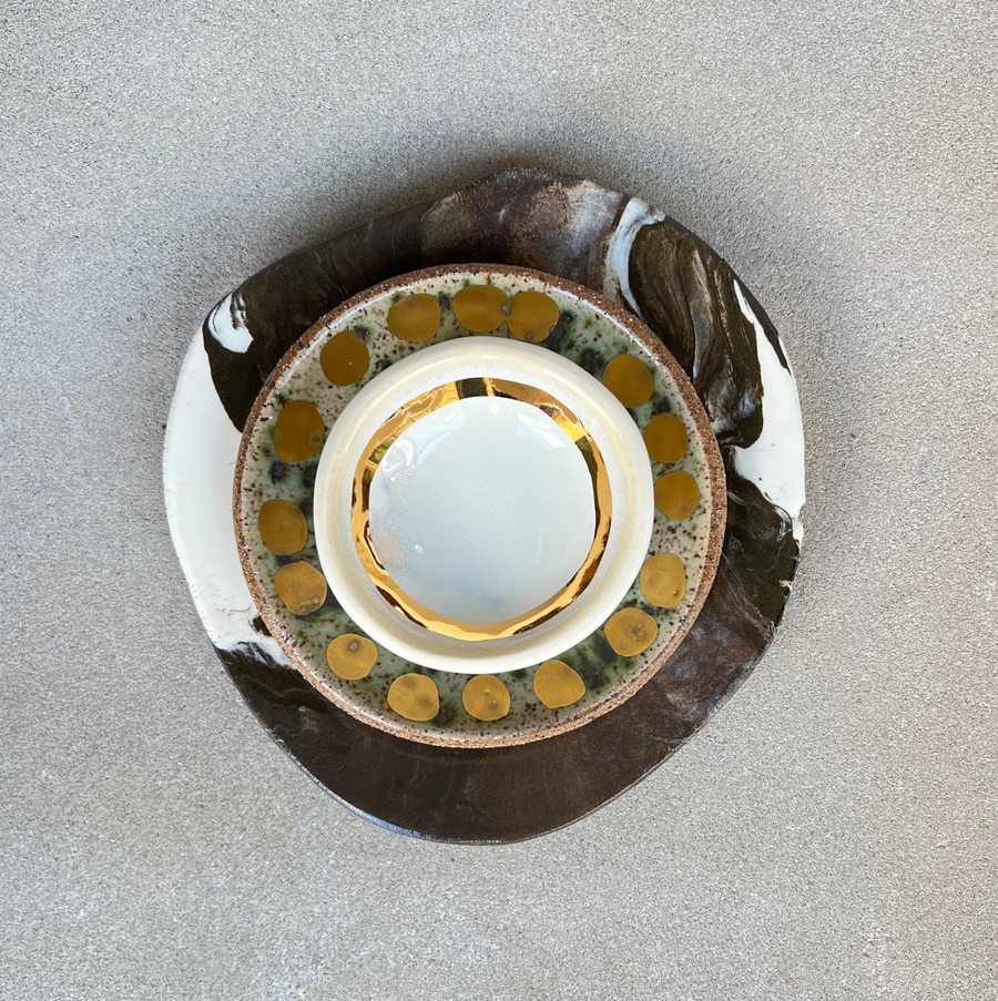 Cream + Gold Trinket Dish