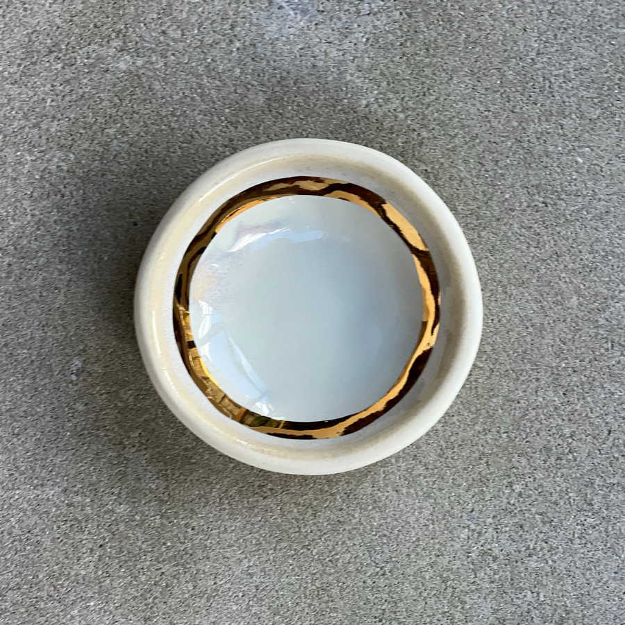 Cream + Gold Trinket Dish