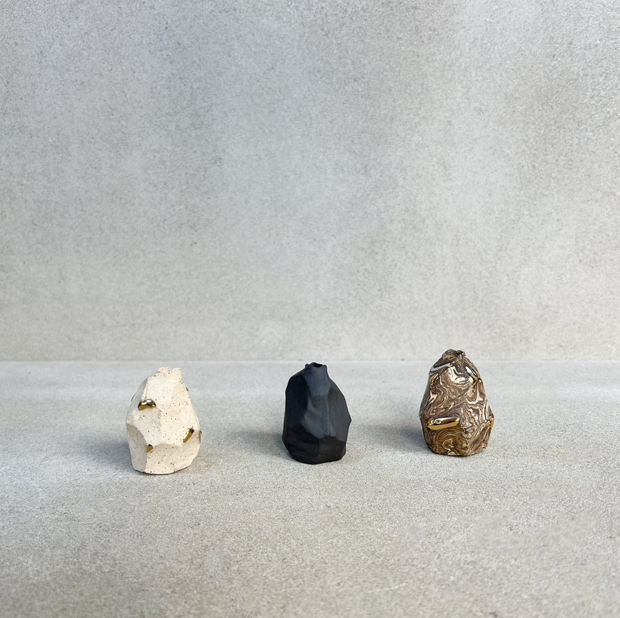 Faceted Incense Holder / Tri Swirl