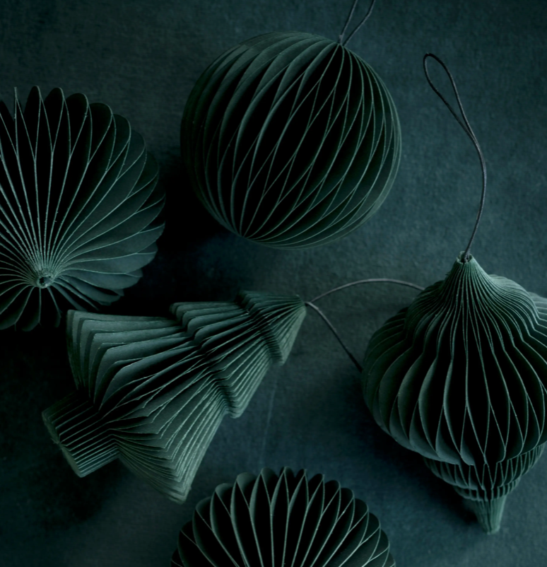 Jewel folded ornament, Forest Green