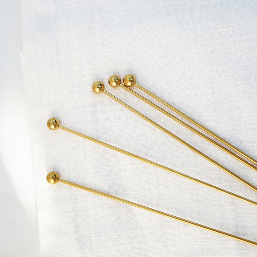 Short Gold Cocktail Picks / 12pc set